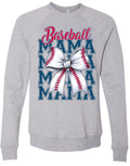Hoodie Grey Baseball Mama Bow 5