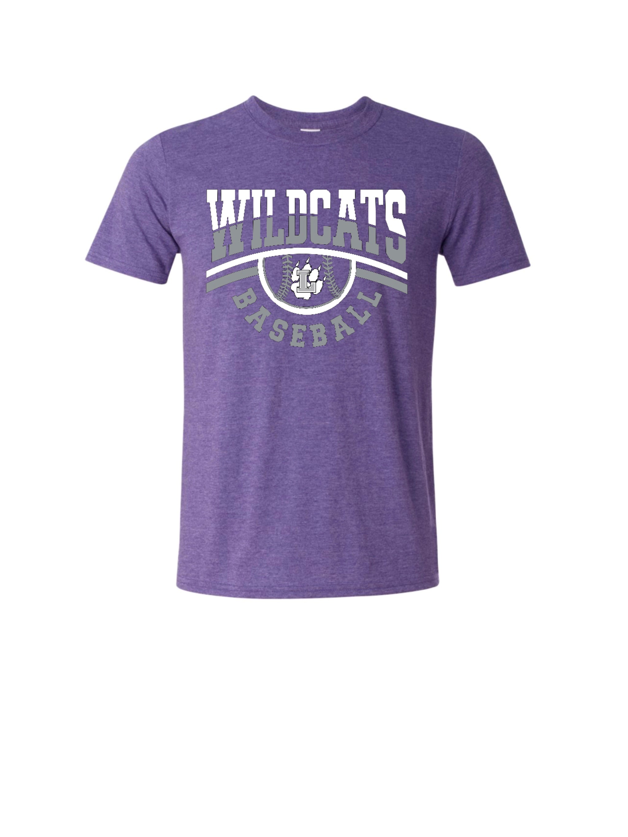 T-Shirt Heather Purple Wildcats Baseball