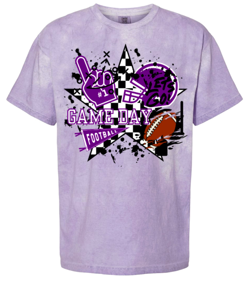 T-Shirt Purple Smoke Game Day Grunge