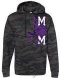 Hoodie Black Camo  Cheer Mom Faux Glitter Vert