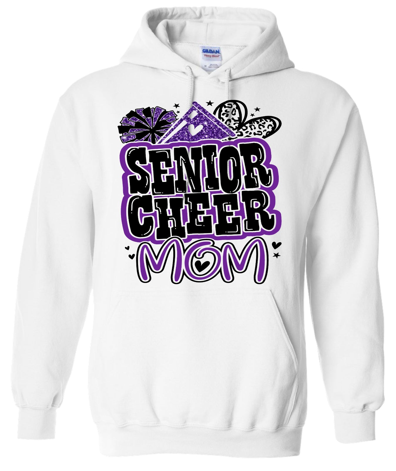 Hoodie White Senior Mom Cheer Graffiti