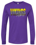 Long Sleeve Purple Softball Glitter Fade 13
