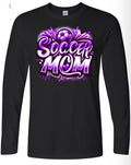 Long Sleeve Black Soccer Mom Airbrush 10