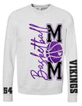 Crew Neck Basketball Mom Vert Ash Grey