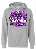 Hoodie Grey Soccer Mom Airbrush 4
