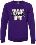 Crew Neck Purple Wildcats Glitter W