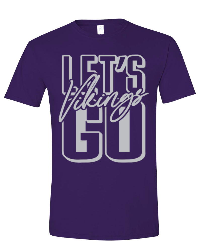 T-Shirt Purple Lets Go Vikings Stacked