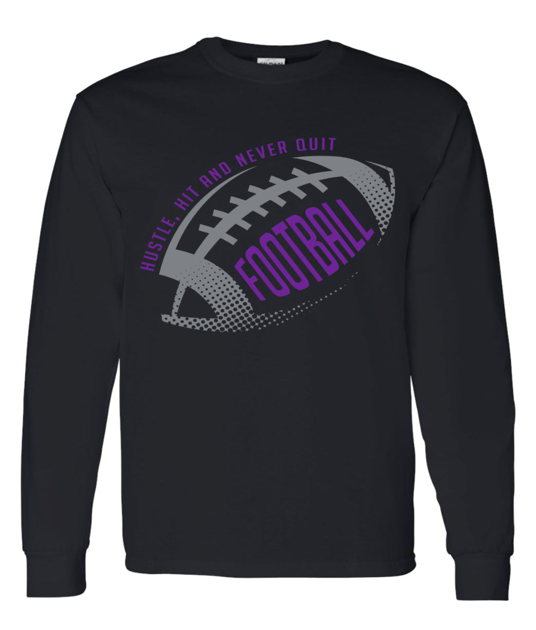 Long Sleeve Black Hustle Hit Never Quit