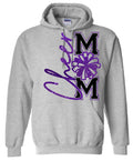 Hoodie Sport Grey Cheer Mom Faux Glitter Vert