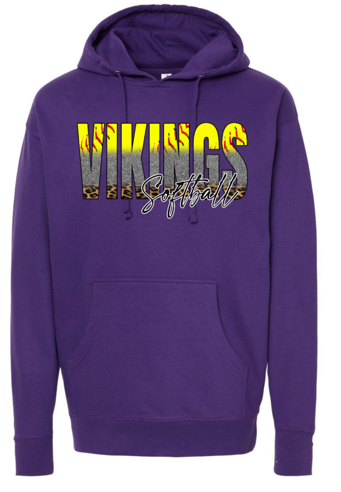 Hoodie Purple Softball Glitter Fade 11