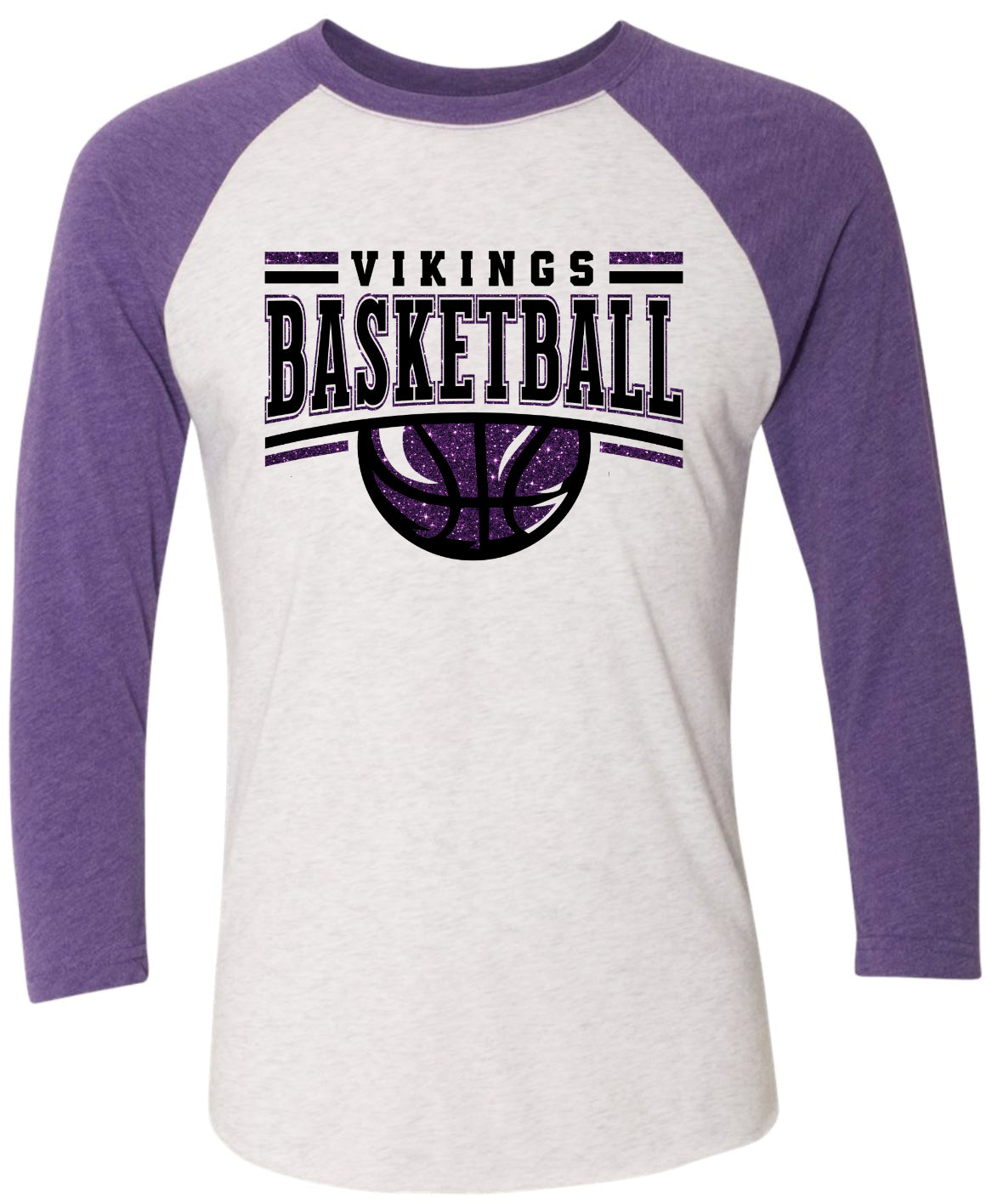 Long Sleeve Viking Basketball Glitter 3/4 sleeve