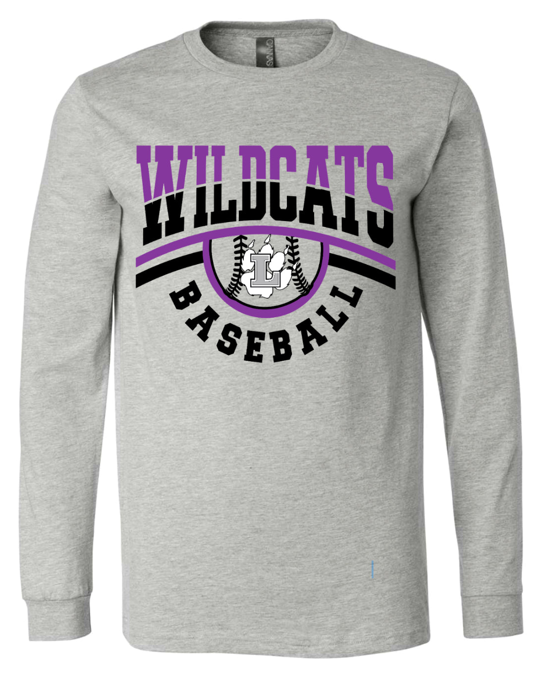 Long Sleeve Gray Wildcats Baseball