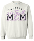 Crew Neck White Faux Glitter Senior Mom