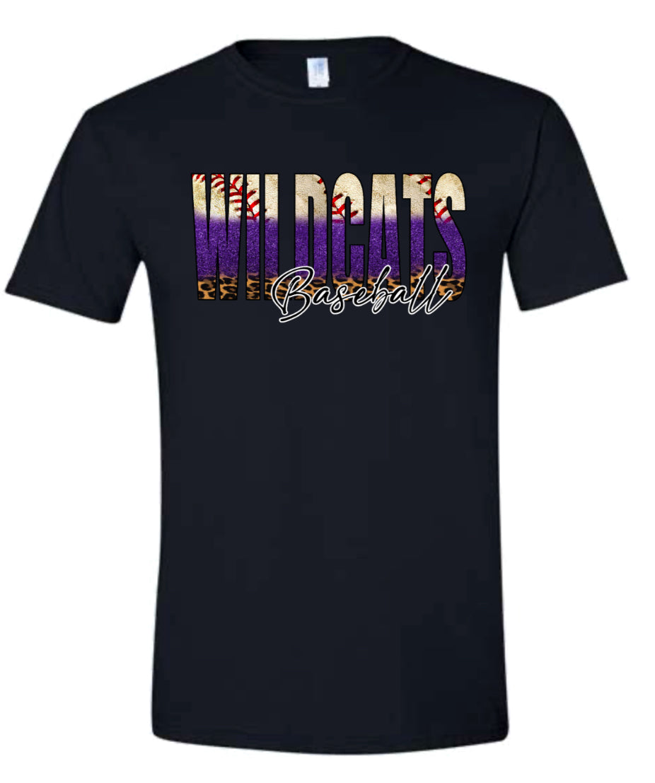 T-Shirt Black Wildcats Base Glitter Fade