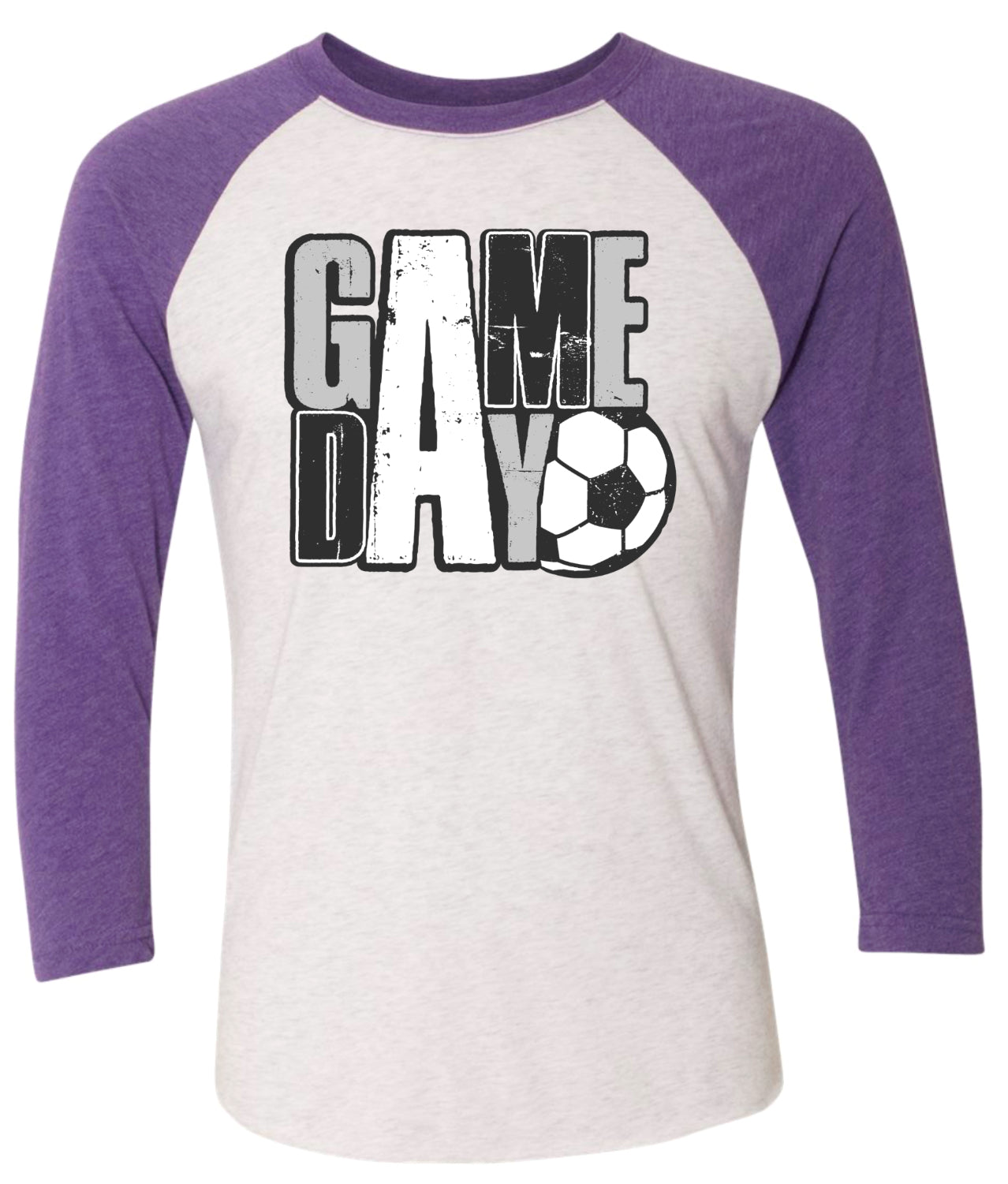 Long Sleeve 3/4 sleeve Distressed Game Day Stacked 6