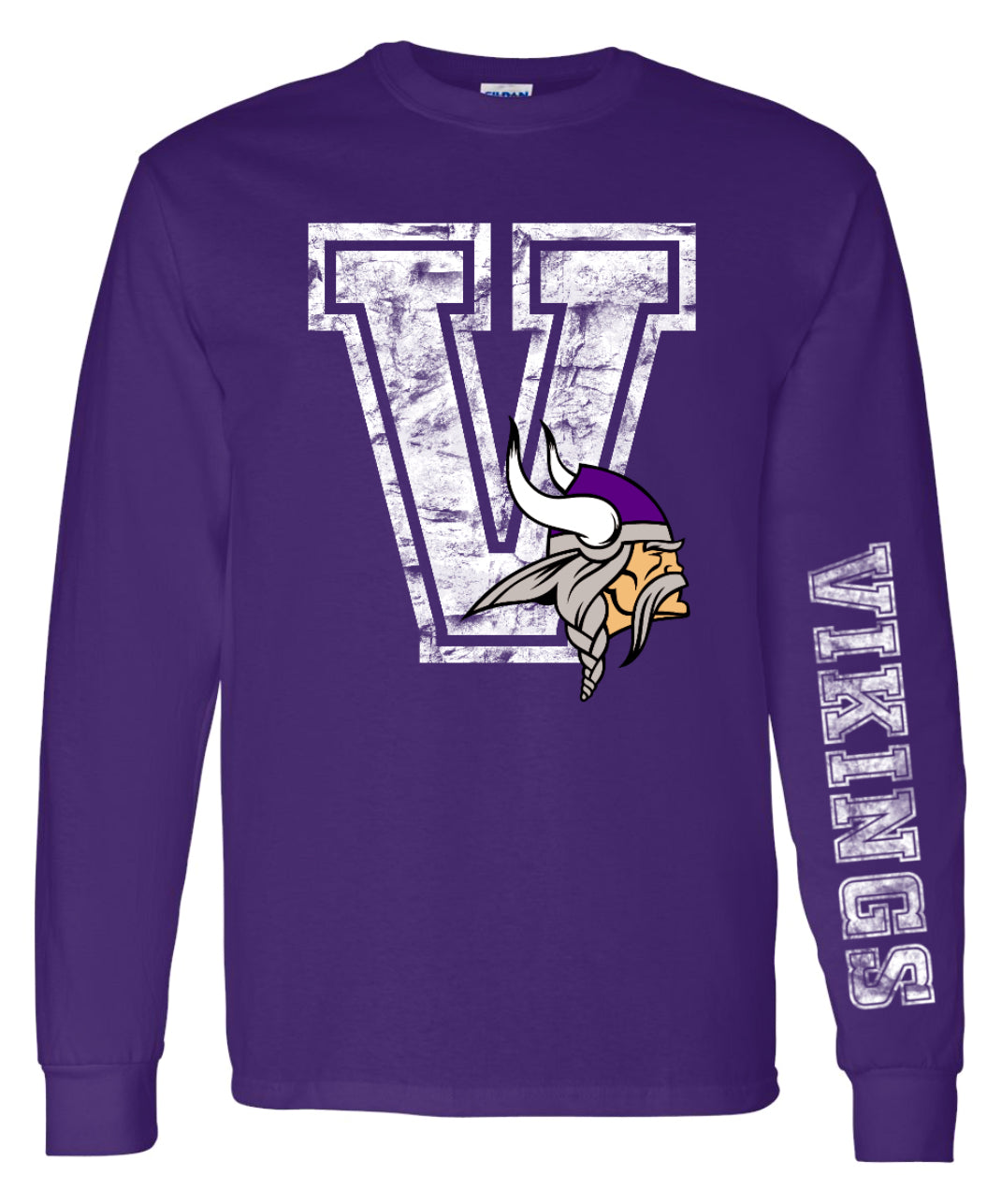 Long Sleeve Purple V Mascot Head