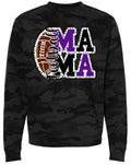 Crew Neck Black Camo Football Mama Stacked