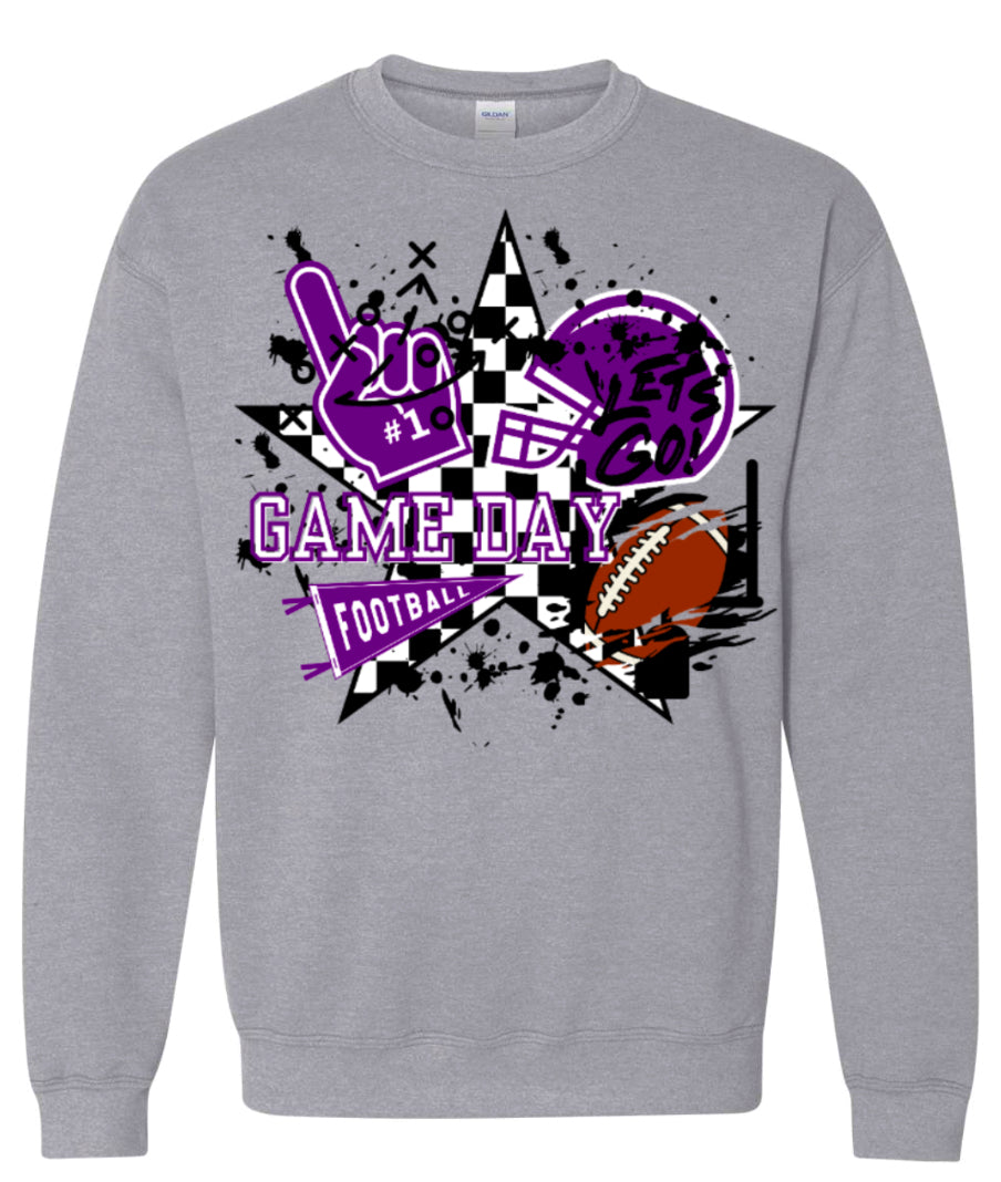 Crew Neck Sport Grey Game Day Grunge
