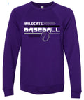 Crew Neck Purple Wildcats Baseball Chevron