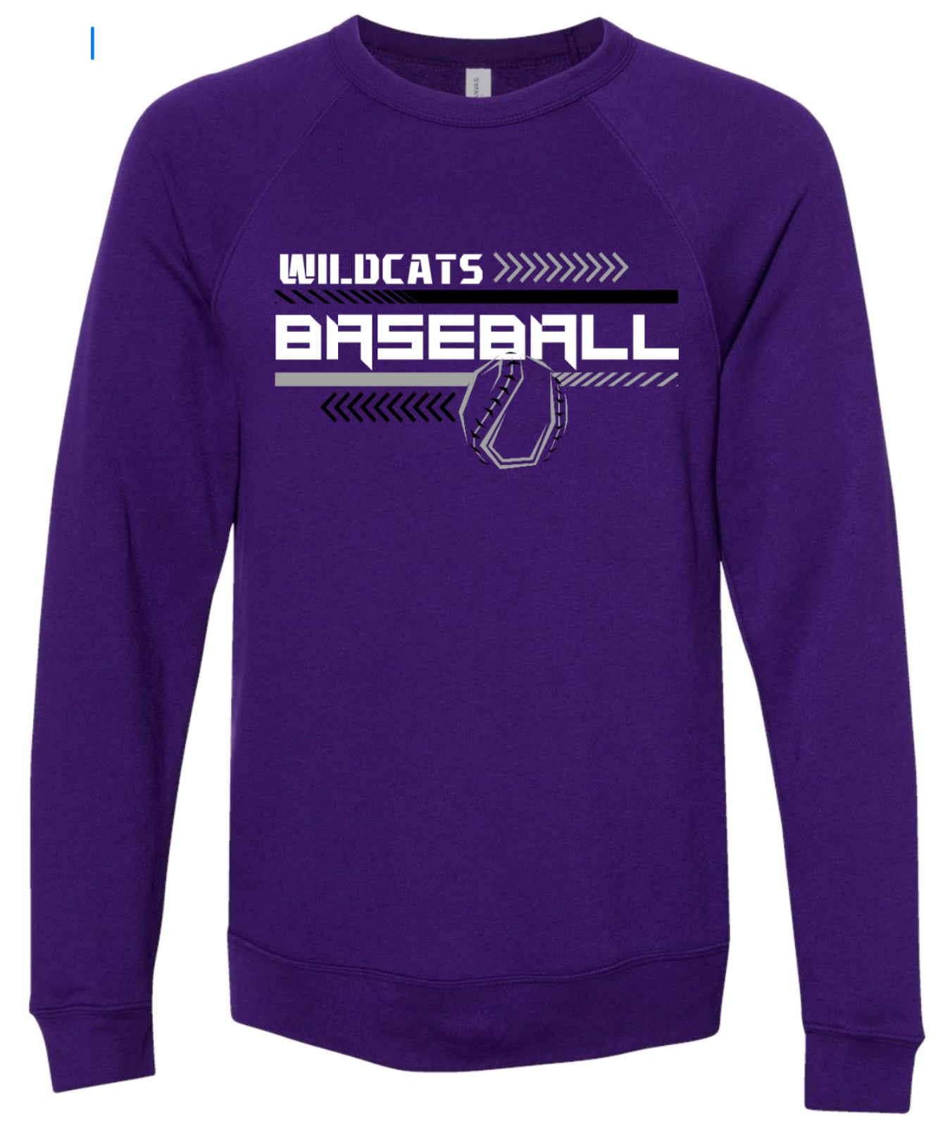 Crew Neck Purple Wildcats Baseball Chevron
