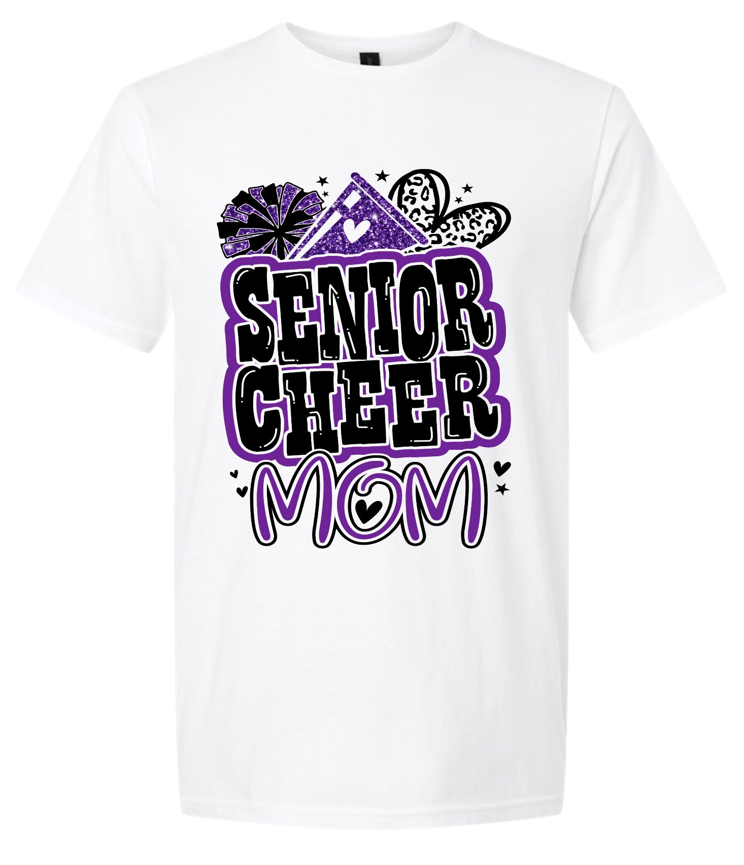 T-Shirt White Senior Mom Cheer Graffiti