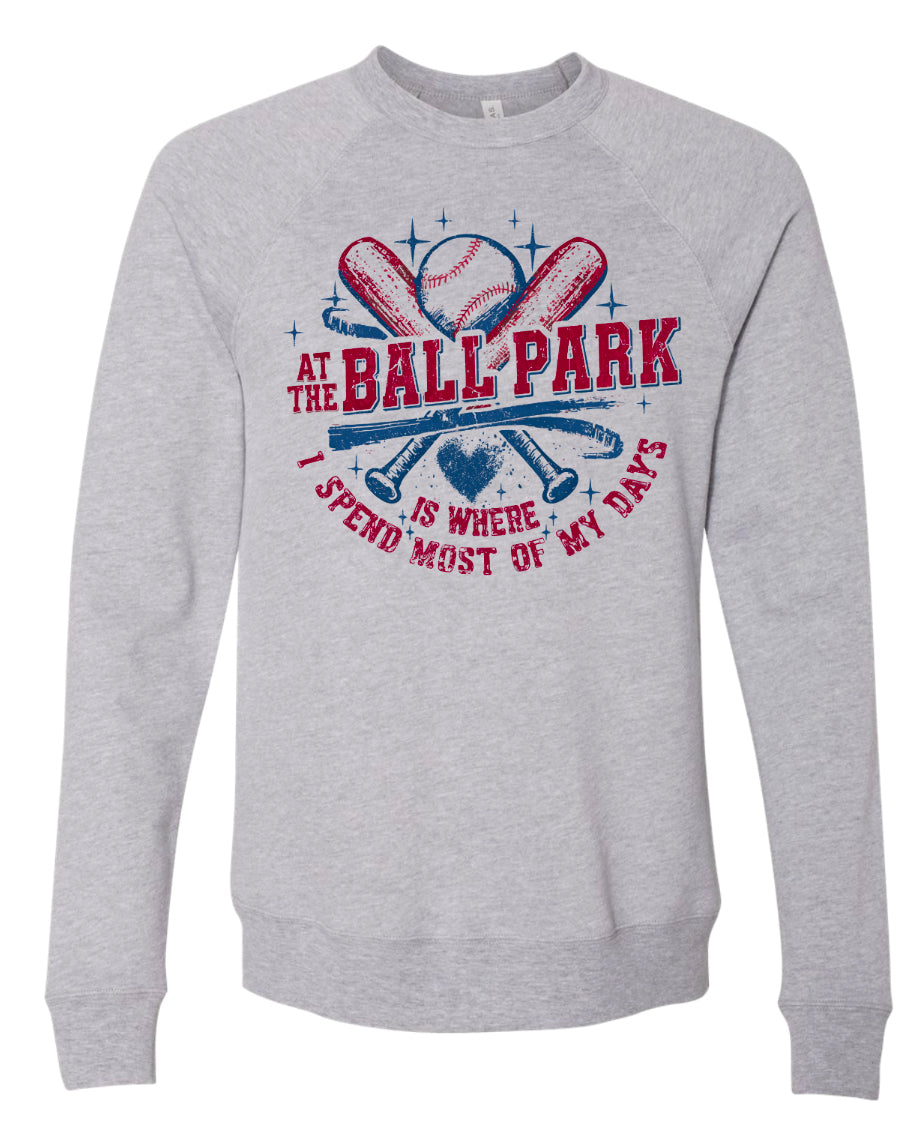 Crew Neck At The Ballpark Gray