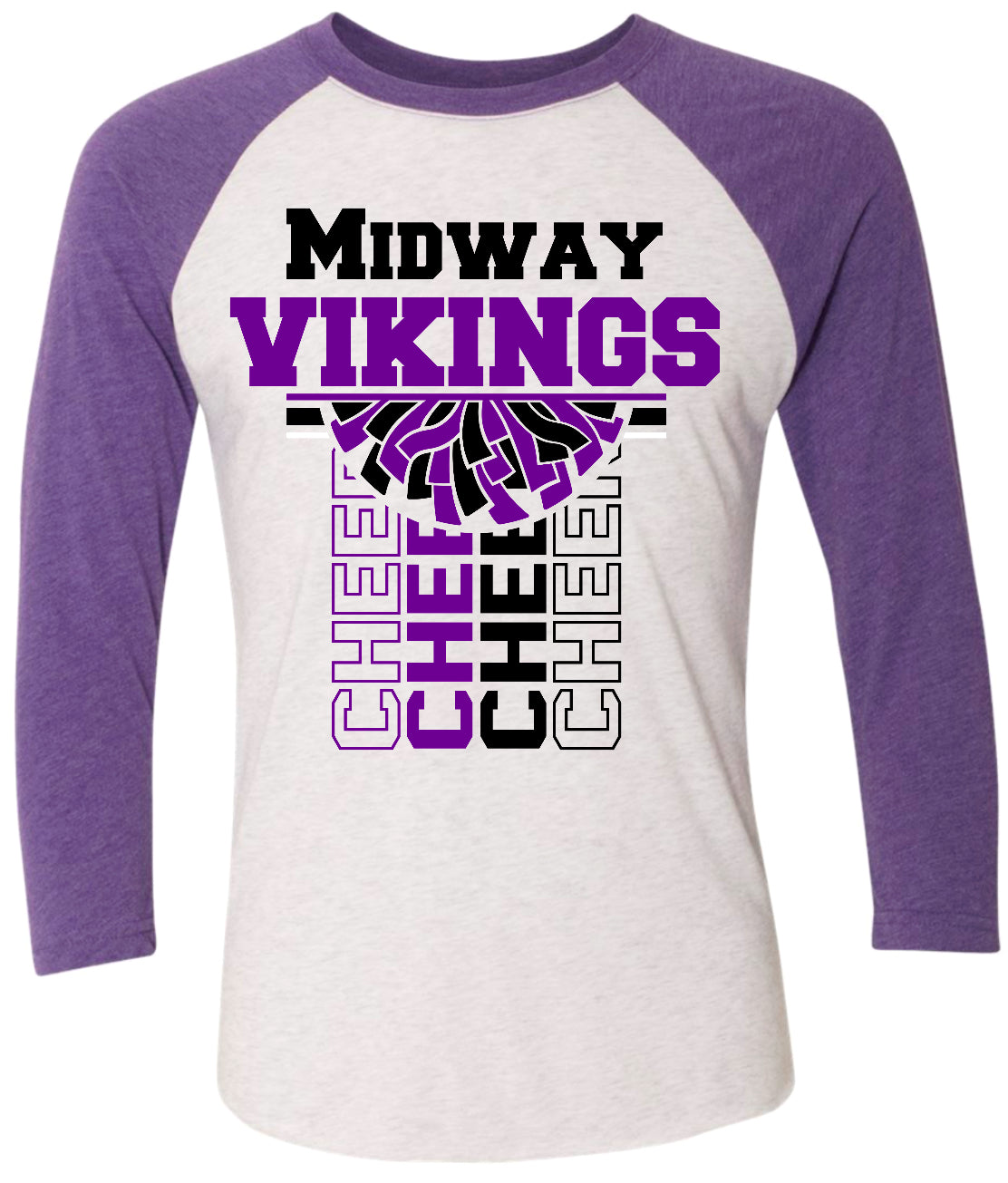 Long Sleeve 3/4 sleeve Vert Cheer Banner