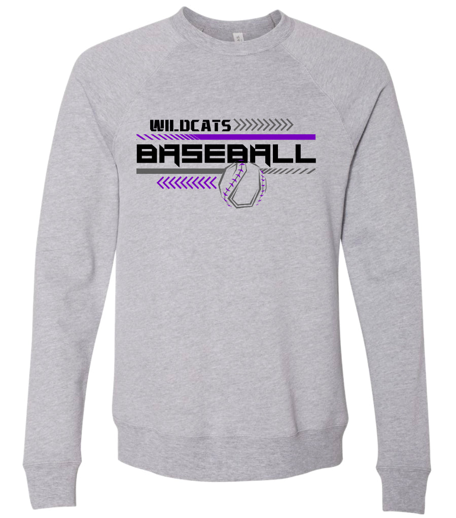Crew Neck Gray Wildcats Baseball Chevron