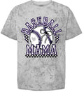T-Shirt Smoke Baseball Mama Purple Outline