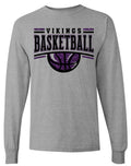 Long Sleeve Viking Basketball Glitter Sport Grey