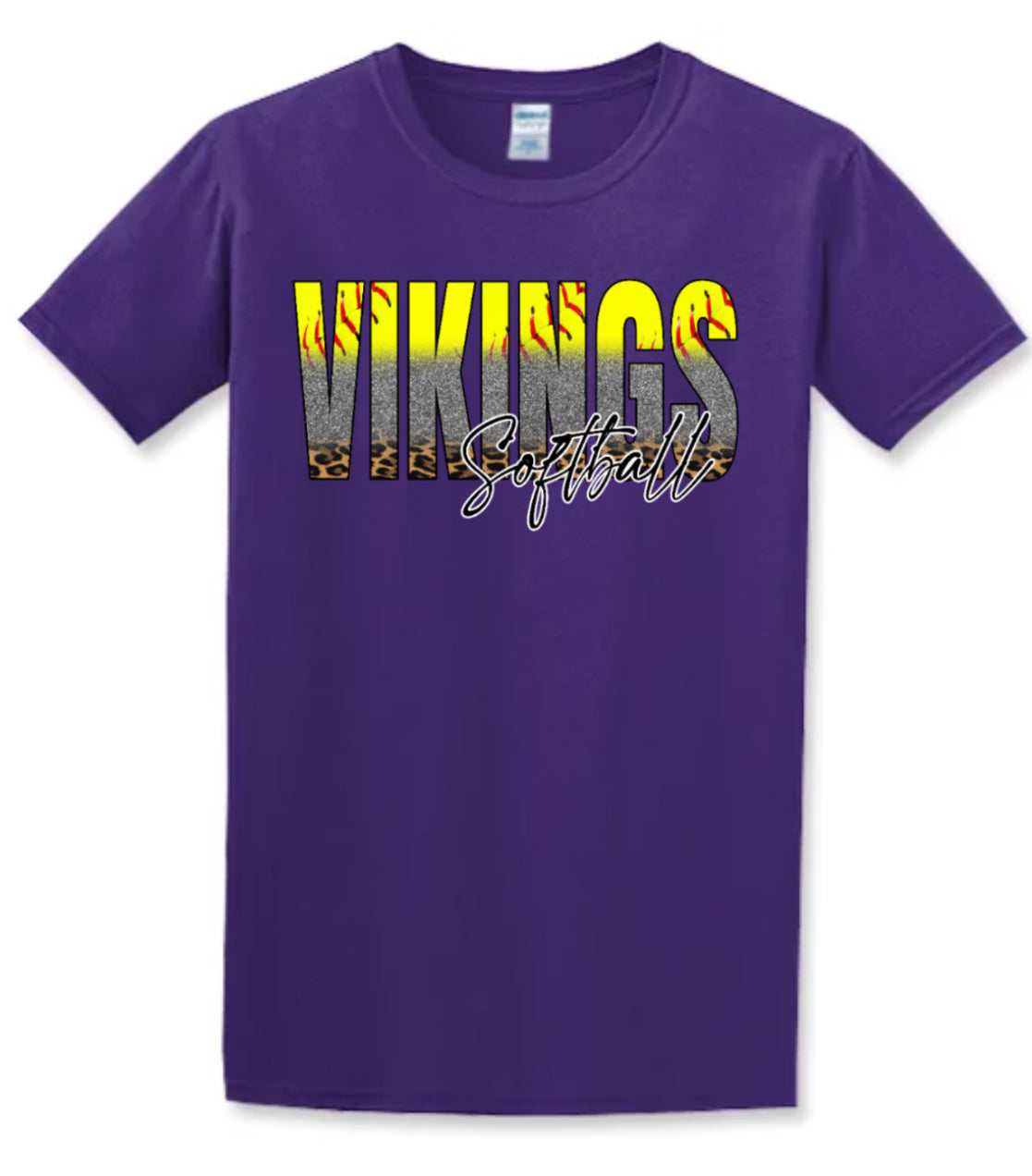 T-Shirt Purple Softball Glitter Fade 12