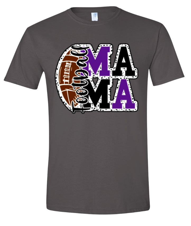 T-Shirt Charcoal Football Mama Stacked