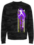 Crew Neck Black Camo Softball Player Vert 8