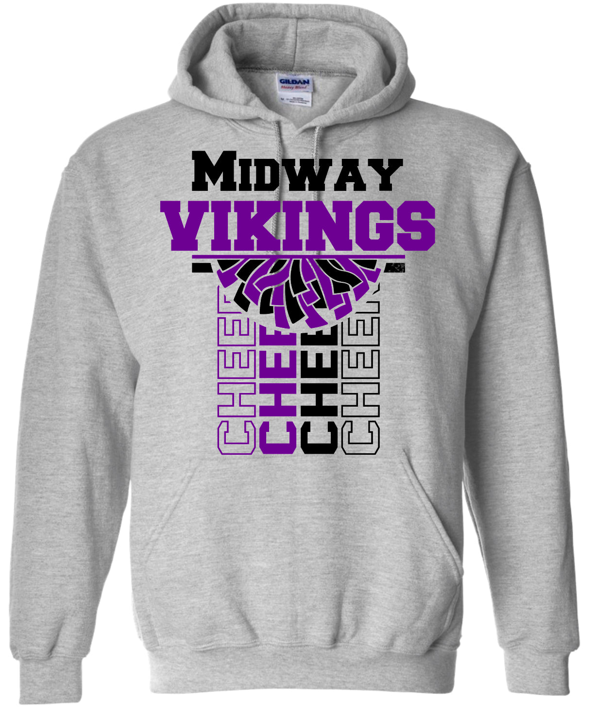 Hoodie Sport Grey Vert Cheer Banner