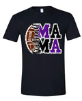 T-Shirt Black Football Mama Stacked