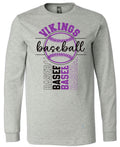 Long Sleeve Grey Viking BB Vert Badge 18