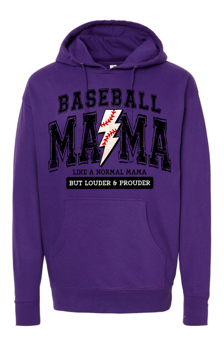 Baseball Mama Hoodie Purple