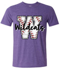 T-Shirt Heather Purple Wildcats Glitter W