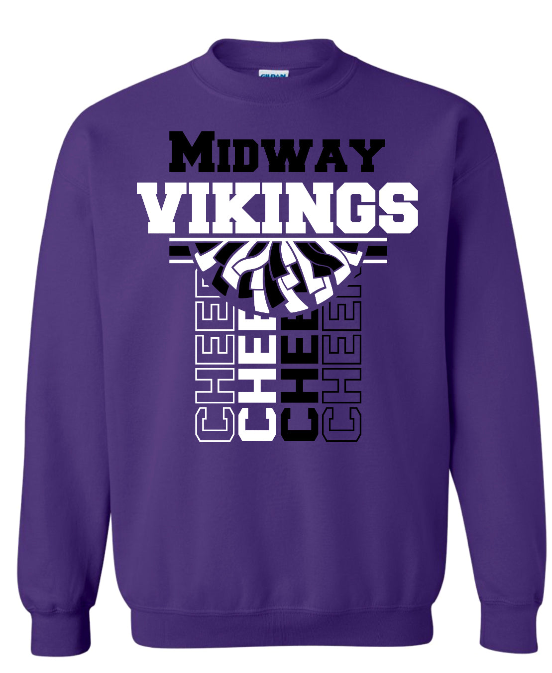 Crew Neck Purple Vert Cheer Banner
