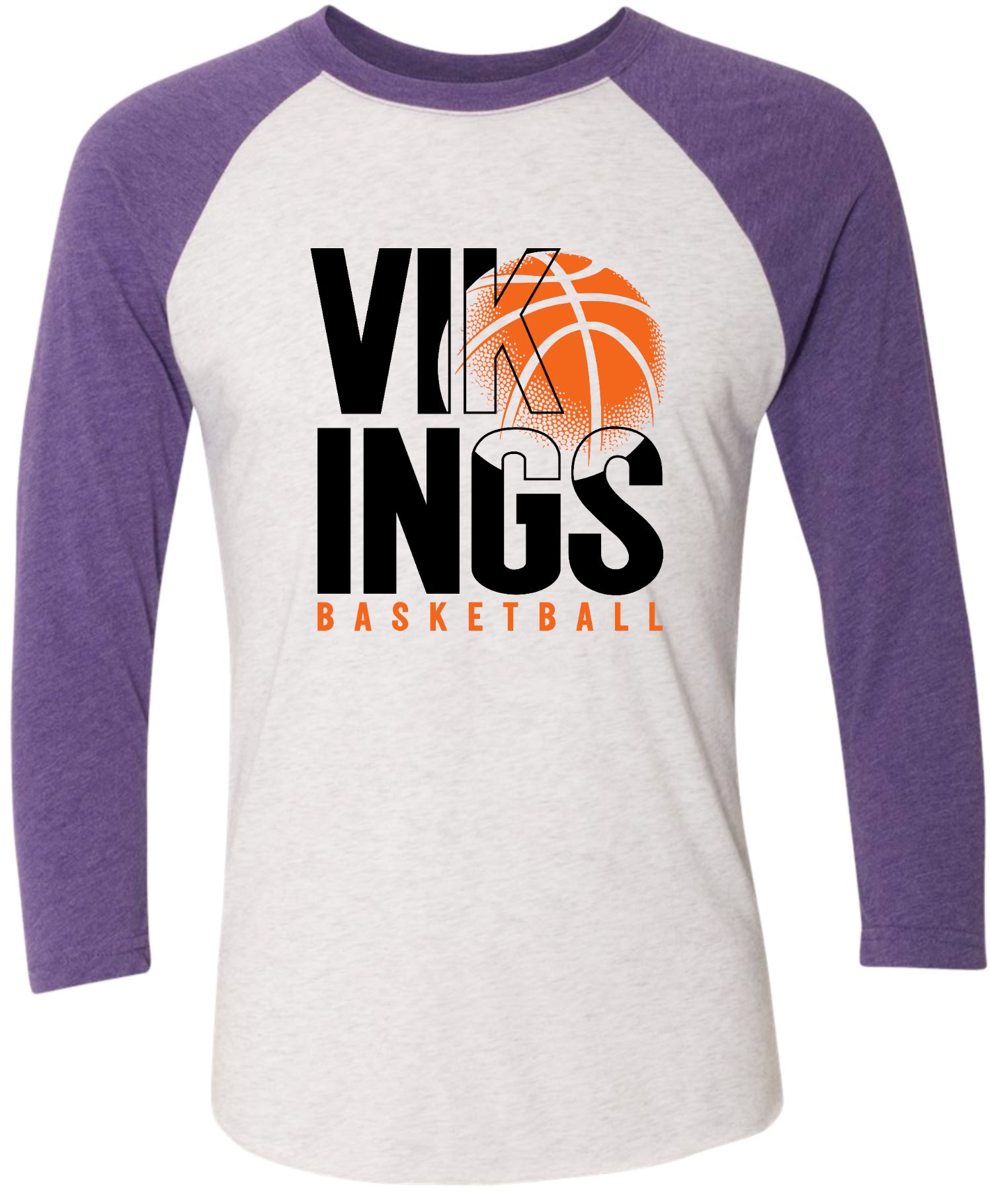 Long Sleeve Vikings Basketball Stack 3/4 sleeve