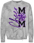 Crew Neck Smoke Cheer Mom Faux Glitter Vert