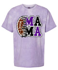 T-Shirt Purple Smoke Football Mama Stacked