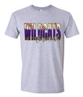 T-Shirt Gray Wildcats Base Glitter Fade