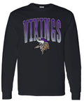 Long Sleeve Black Varsity Large Viking