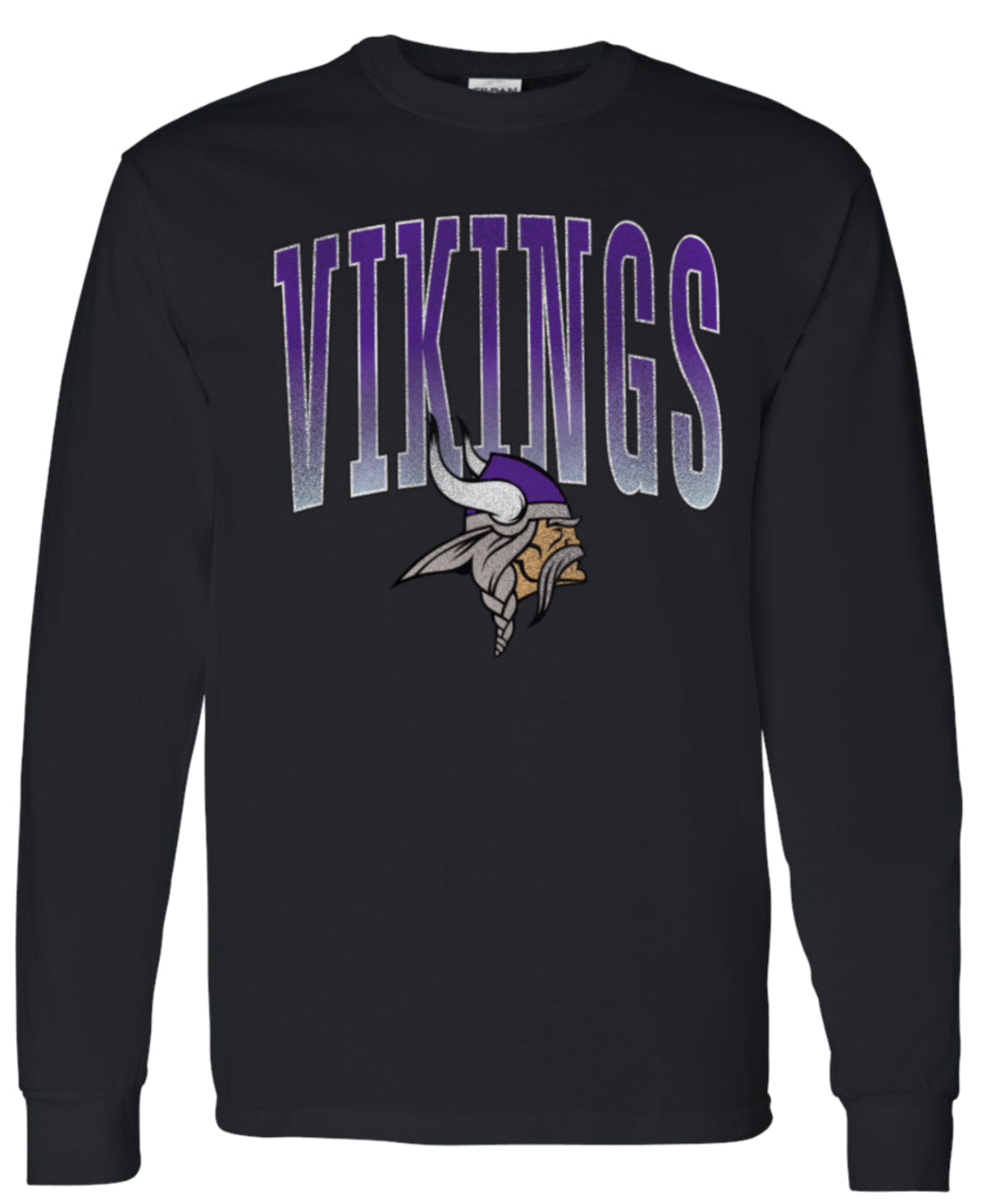 Long Sleeve Black Varsity Large Viking