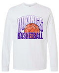 Long Sleeve Viking Grunge Basketball White