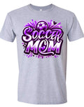 T-Shirt Grey Soccer Mom Airbrush 3