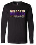 Long Sleeve Black Wildcats Base Glitter Fade