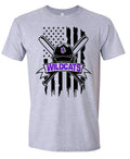 T-Shirt Gray Wildcats Baseball Flag