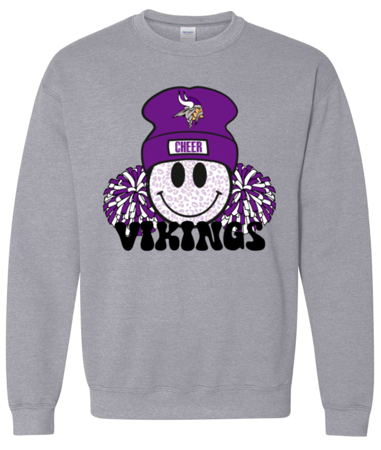 Crew Neck Sport Grey Smiley Cheer
